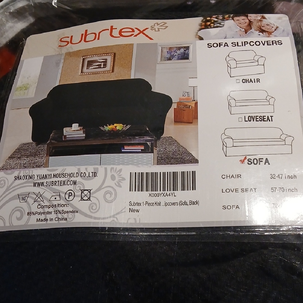 Subrtex Black Sofa Slipcover